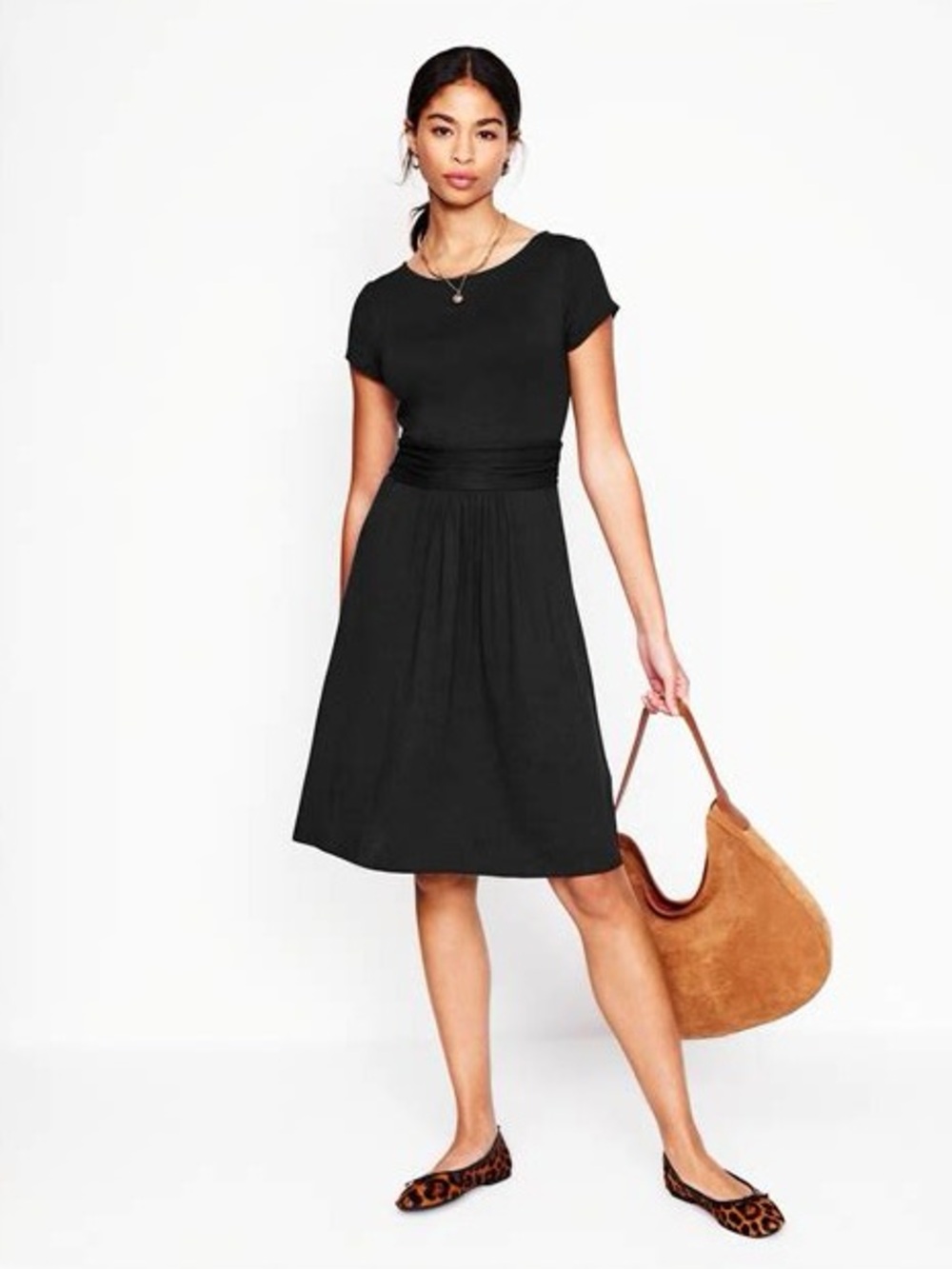 Boden Black Amelie Jersey Midi Dress - Size 10